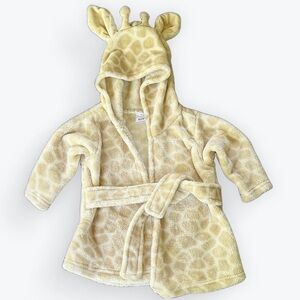 Adorable Soft Fuzzy Hooded Giraffe Robe Costume or Swim Cover Up ~ 0-9 Mos.